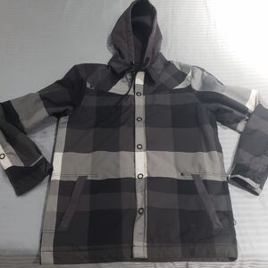 Under Armour Black and Gray Light Snowboard Jacket with Hood Sz M